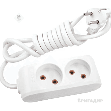 Подовжувач 2 гнізда 3м. баз/заземл. білий (Multi-let)