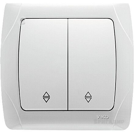 Вимикач 2-кл. прохідний білий ViKO Carmen
